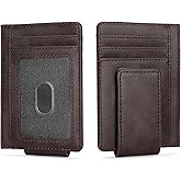LOUEBICA Magnetic Closure Slim Wallet for Men Leather RFID Blocking Minimalist Front Pocket Money Clip Wallet Credit Card Holder