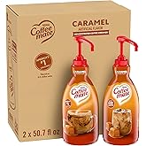 Nestle Coffee mate Caramel Non-Dairy Creamer Pump Bottle, 50.7 oz, 2-Pack | Concentrated liquid creamer, no refrigeration needed, ideal for offices, breakrooms and self-serve coffee stations