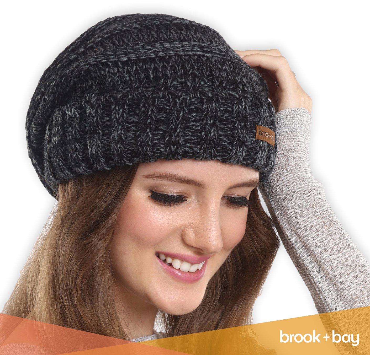 Brook + Bay Women\'s Slouchy Cable Knit Cuff Beanie - Chunky, Oversized Slouch Beanie Hats for Winter - Stay Warm & Stylish - Serious Beanies for Serious Style (with 10+ Colors)