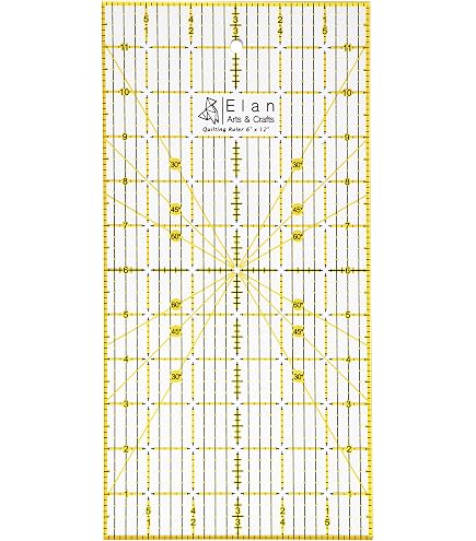 Angle Craft Ruler Fabric Cutting Mat Quilting Rulers 12x6.5 Inch - Clear Acrylic Cutting ...