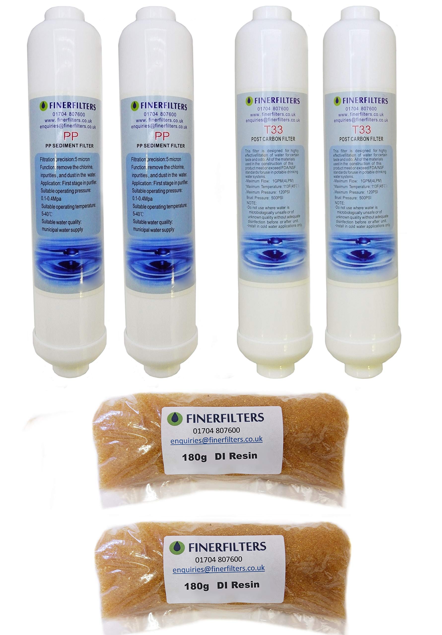 FINERFILTERS 4 Stage Aquatic Reverse Osmosis Replacement Filter Pack 1 Years Supply