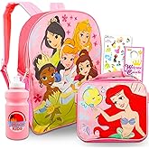 Disney Princess Large Backpack for Girls - Bundle with 15" Princess Backpack, Princess Lunch Bag & More | Disney Kids Backpack Set with Lunch Box