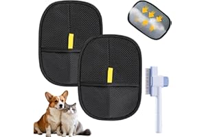 Saker Pet Hair Removal Glove, Electrostatic Gloves Pet Tool, Reusable Anti-Static Gloves for Dogs and Cats (2pcs)