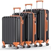 Nazhura Luggage Set, 3-Piece Hardside Suitcase Set, 20-inch Carry On, 24-inch, 28-inch Luggage