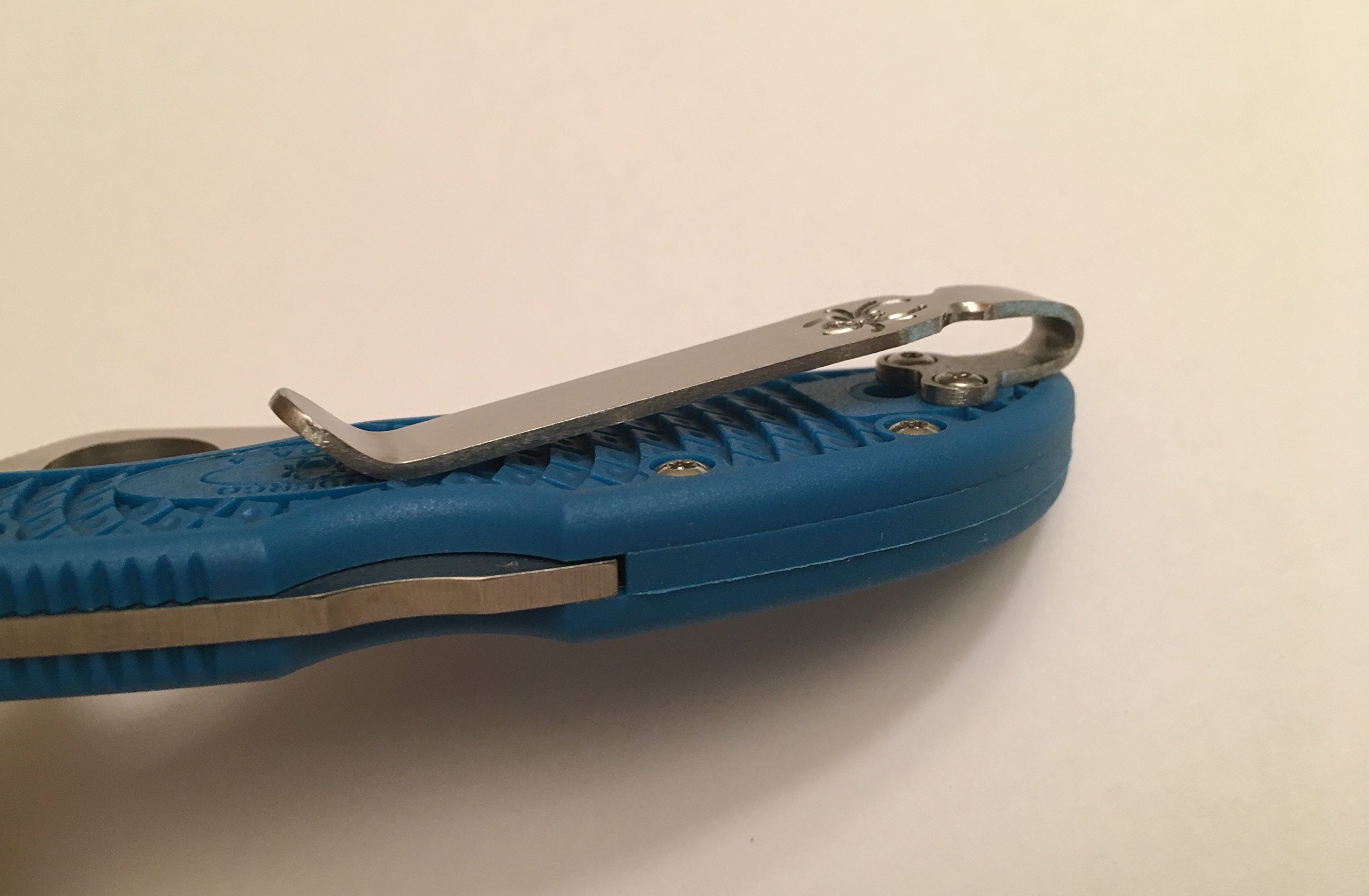 Galleon Titanium Deep Carry Pocket Clip For Spyderco Knives