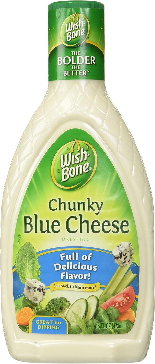 WishBone, Salad Dressing, Chunky Blue Cheese, 16oz Bottle (Pack of 3
