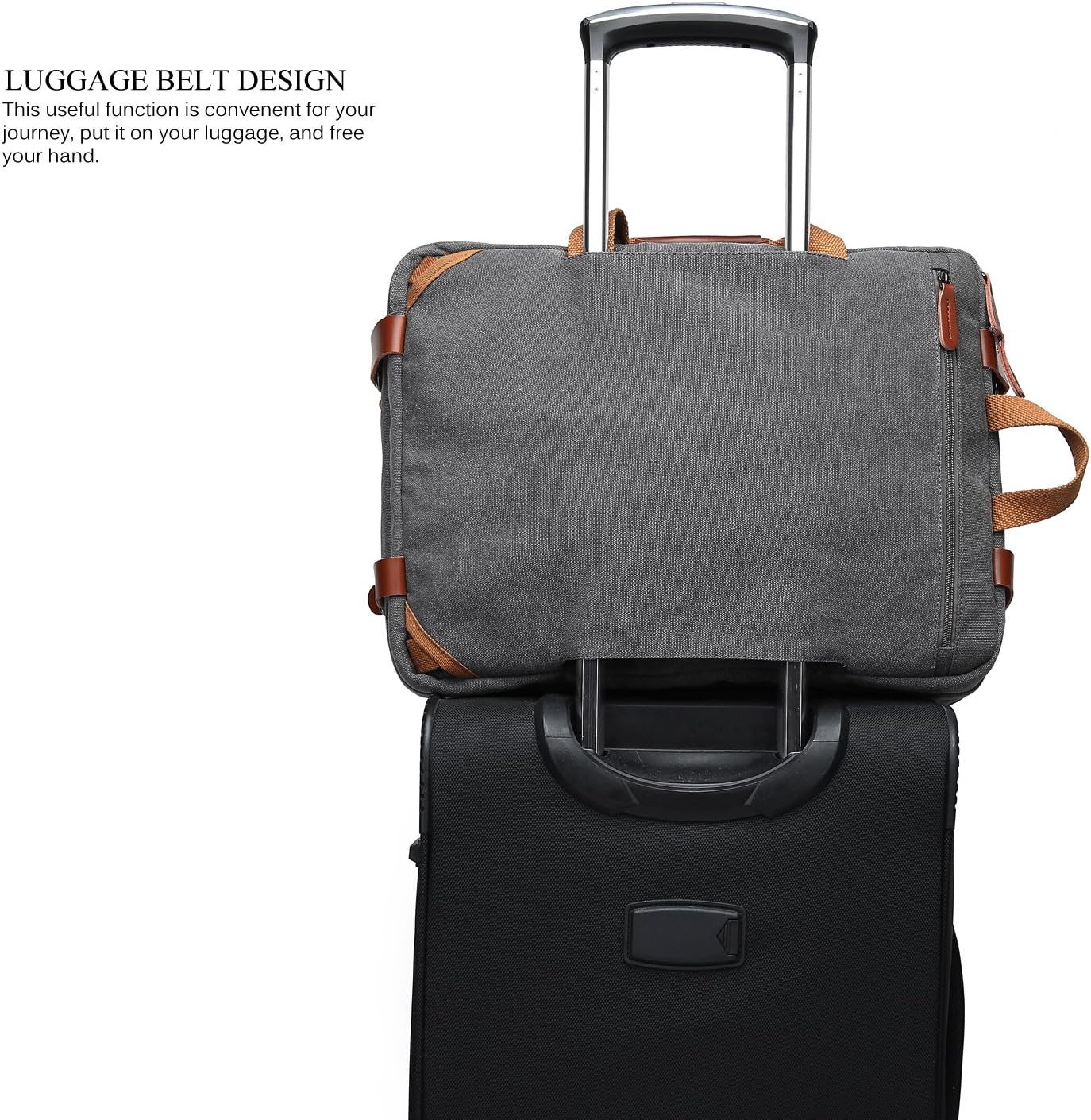 CoolBELL Convertible Backpack Messenger Bag Shoulder Bag Laptop Case Handbag Business Briefcase Multi-Functional Travel Rucksack Fits 15.6 Inch Laptop for Men/Women (Cancas Dark Grey): Computers & Accessories