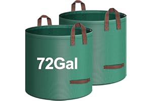 IWNTWY 2-Pack 72 Gallons Leaf Bags, Reusable Yard Waste Bags, Heavy Duty Upright Lawn Bags with 4 Handles for Garden Leaves and Waste Collection, Lightweight Portable Yard Trash Bag