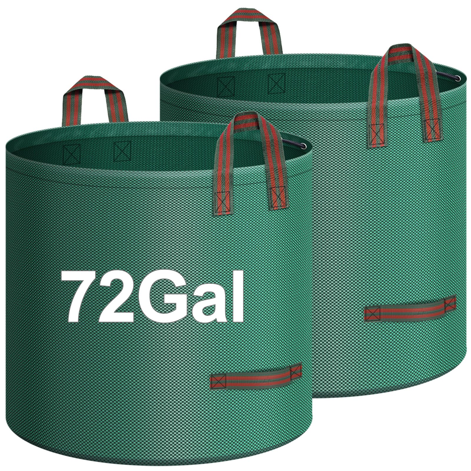 IWNTWY Heavy Duty Garden Waste Bags, 272L x 2 Garden Sacks Reusable, Industrial Fabric and Handles - Garden Waste Sacks, Camping Recycling Bags for Collecting Plant Waste Leaf Trash and Debris