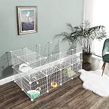 SONGMICS 2-Floor Pet Playpen 36 Panels 143x73x71 cm White LPI02W view 2
