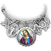Saint Catherine of Alexandria Bangle Bracelet, Patron Saint Confirmation Gift