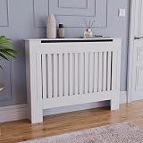 Vida Designs Chelsea Radiator Cover White Medium Modern Vertical Slat view 2