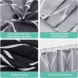 GERUIKE Extra Wide Weighted Shower Curtain 240 x 200 cm Grey Wave view 6