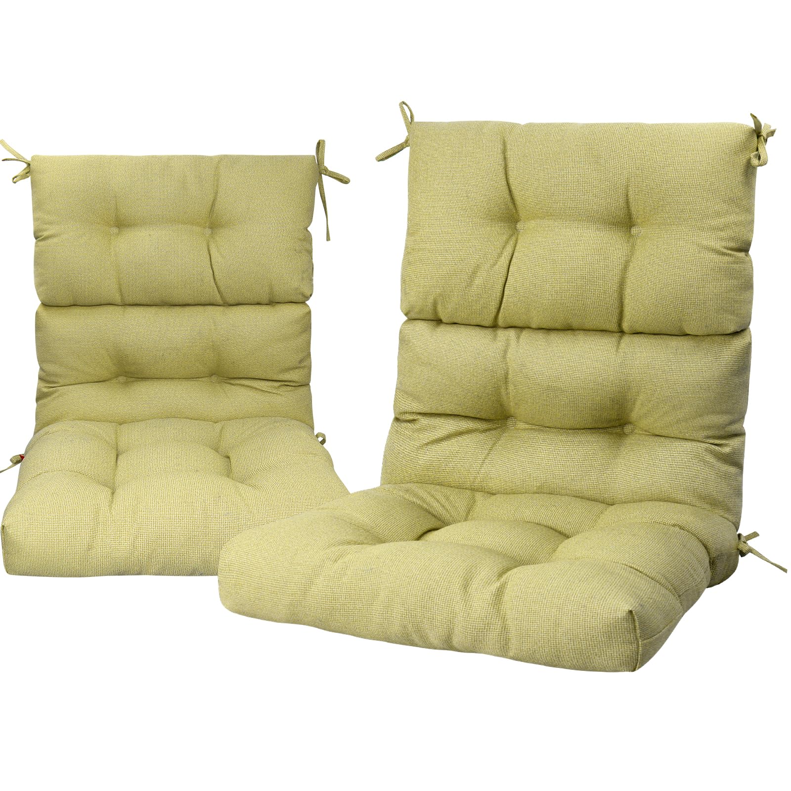 Photo 1 of Pcinfuns Rocking Chair Cushion Set, Indoor & Outdoor Rocker Cushions, Premium Tufted Pads Water Resistant Seat Cushions with Ties,Pack of 2,Ginger Yellow