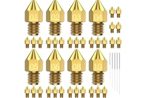 BENSEAGER 31PCS MK8 3D Printer Nozzles Extruder for Ender 3, 0.4mm 0.1 0.2 0.3 0.5 0.6 0.8 1.0mm Nozzles with Cleaning Kit for Ender 3 V2/Pro (1.75mm Filament)