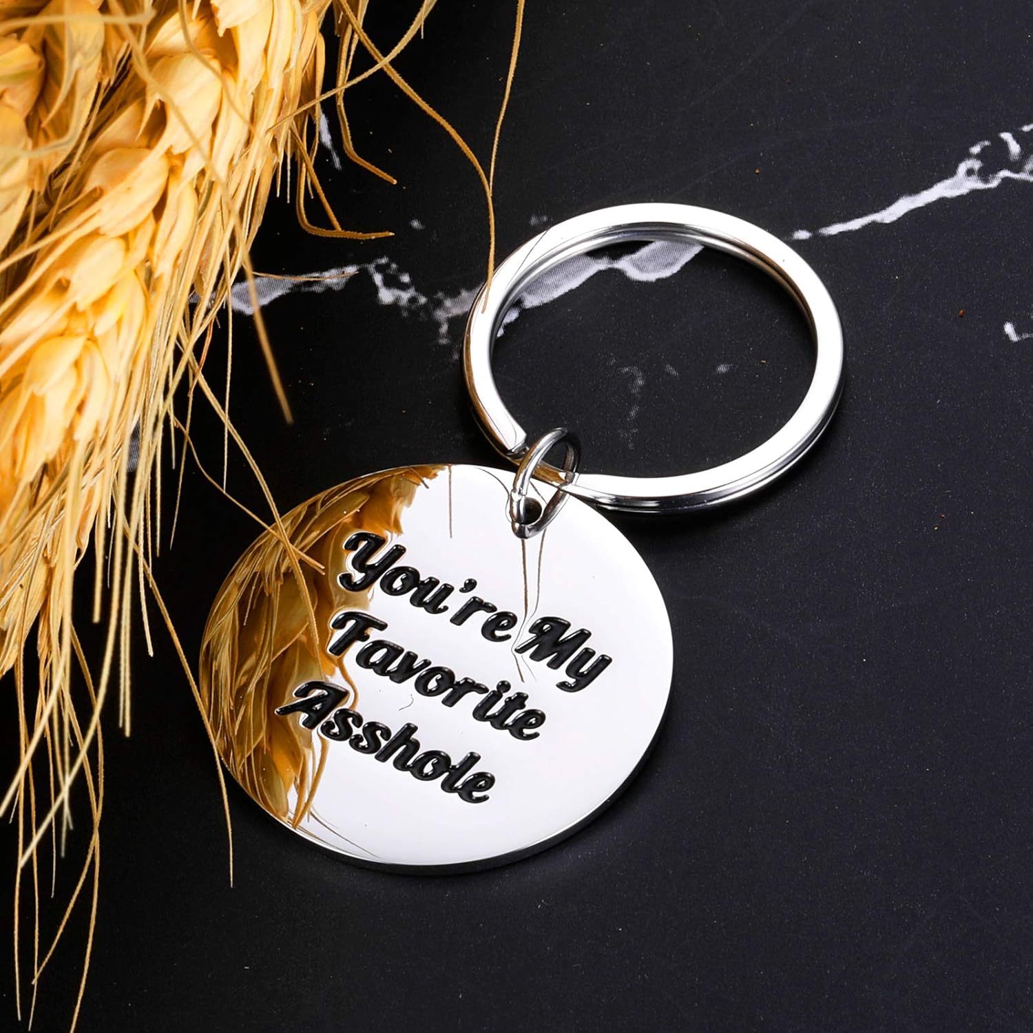 Funny Gifts Men Keychain Husband Boyfriend Present You’re My Favorite Asshole Keyring for Anniversary Valentines Wedding Birthday Christmas Thanksgivings BF Hubby Jewelry at  Men’s Clothing store