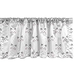 Ambesonne Kitten Window Valance, Sketching of a