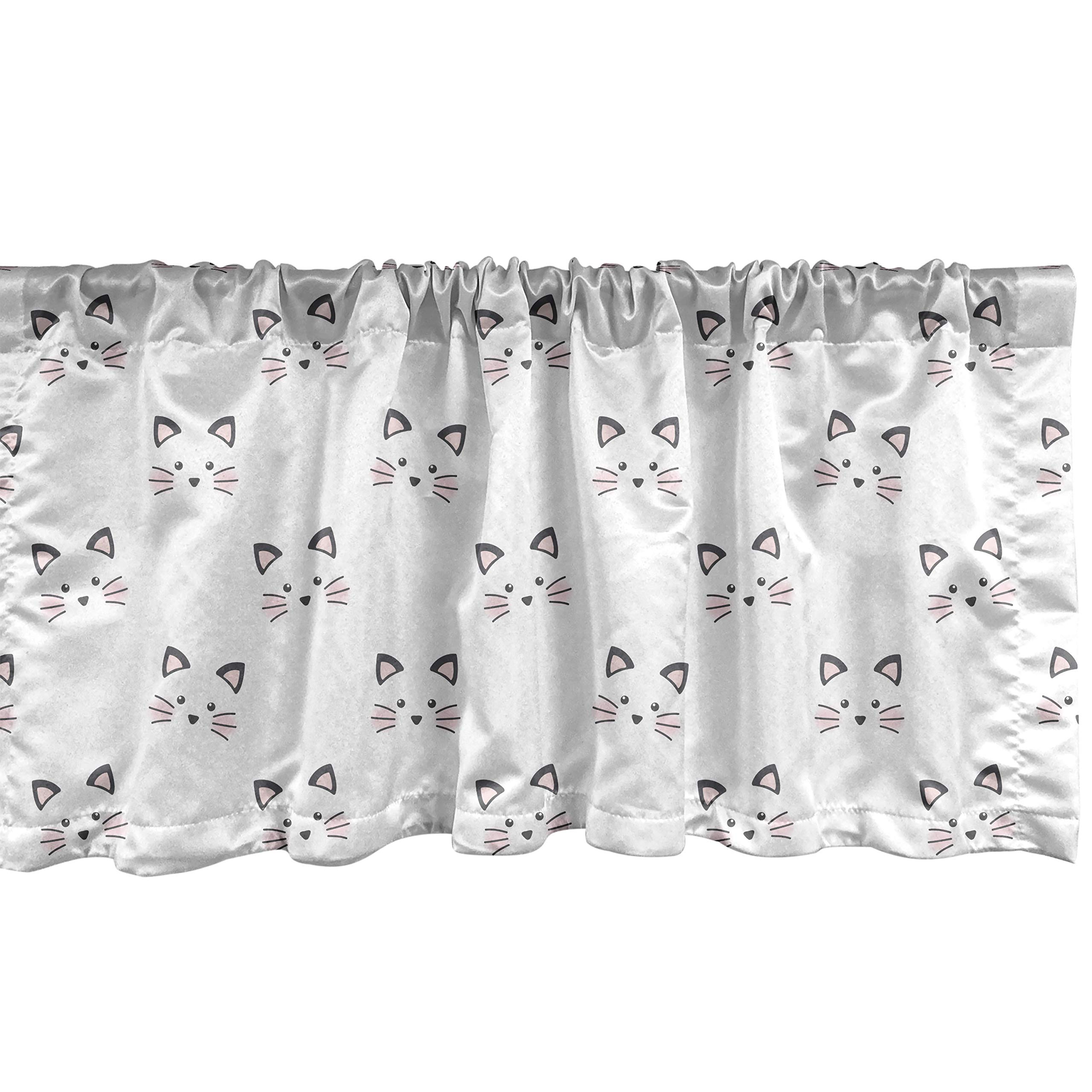 Ambesonne Kitten Window Valance, Sketching of a