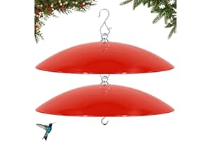 ANDERGI 16-Inch Squirrel Baffle for Bird Feeder Pole,Rain Guard for Hummingbird Feeder,Squirrel-Proof for Outside Shepherd's Hook(Bright Red),Funny Gift 2 Pack