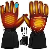 Svpro Heated Gloves for Men and Women, 5000mAh Rechargeable Battery Heating Electric Hand Warmer Glove, Touchscreen Winter Warm Thermal Gloves with 3 Heat Settings