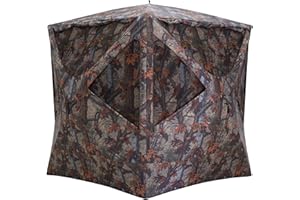 Barronett Blinds Prowler 350, Portable Hunting Blind, Pop-Up Hub Blind, Huge Interior, Lightweight, 3-Person, Bloodtrail Woodland, 80” x 90” x 90”, PR350BT