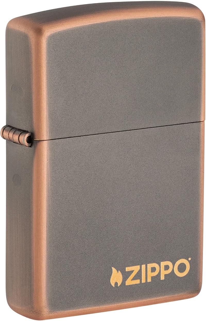 Zippo Rustic Bronze Lighter 49839ZL Belly Flame Personalizable Logo