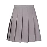 Pleated Skirt for Teen Girls Light Grey Mini High