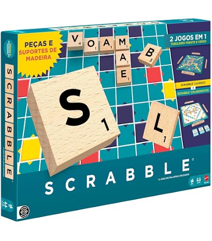 Scrabble Jogo de Tabuleiro 2 em 1 para crianças a partir de 8 anos
