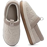RockDove Women's Knit Cuff Closed Back House Slippers with Soft Warm Lining & Memory Foam Indoor Outdoor Non-Slip Sole