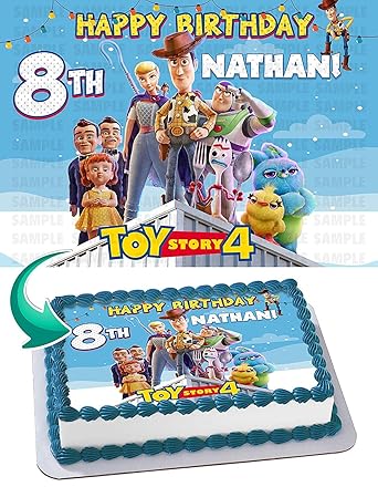 Toy Story 4 Edible Image Cake Topper Party Personalized 1 4 Sheet
