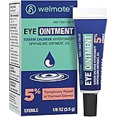 WELMATE - Eye Ointment (1 Tube) - Sodium Chloride Hypertonicity Ophthalmic Ointment 5% - Relief of Corneal Edema Symptoms - Lanolin & Mineral Oil - Sterile - Travel Size - Eye Care - 1/8 oz (3.5g)