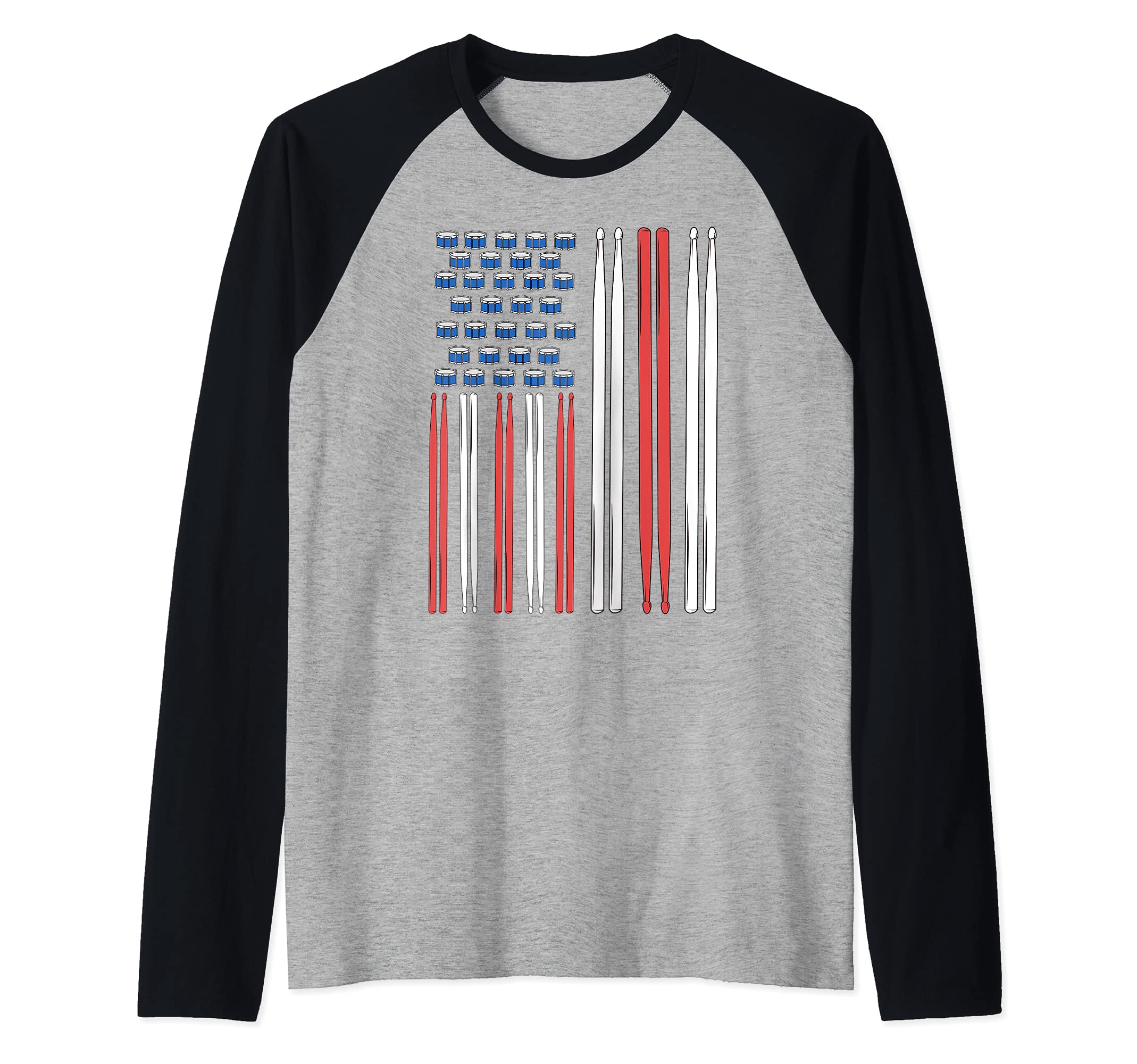 Drummer Men Drum Sticks Drumming Percussion Drummer Raglan Baseball Tee