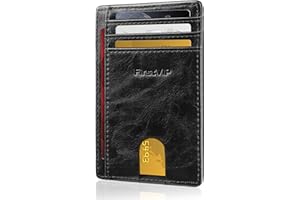 FIRSTVIP Slim Minimalist Front Pocket RFID Blocking Leather Wallets for Men and Women | Multiple Credit/Debit Card Holder | Thin Wallets for Boy Girl | Travel Friendly | Gifts For Him Her