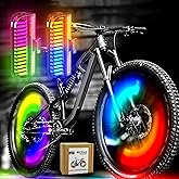 Bike Wheel Lights Rechargeable(2pack), Bicycle Spoke Lights Weatherproof, Adults Kids Bike Lights for Wheels 7-Color Variable, Motion Sensor,Fit All Wheel Sizes of Bike,Toddler Balance Bicycle, E-Bike