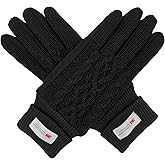 BRUCERIVER Womens Winter Touchscreen Knit Glove With Thinsulate Lining Cabel design Rib Cuff