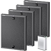 4 Packs HAP602 Replacement Filters for ECOSELF HAP602/ HAP602WF Air Purifi-er, 3-IN-1 HAP602 Hepa Filter Replacement, High-Efficient Filtration with Activated Carbon