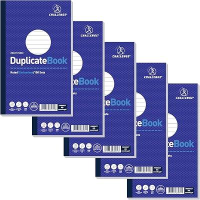 Challenge Duplicate Book Carbonless 100 Pages 5 Pack 210x130mm
