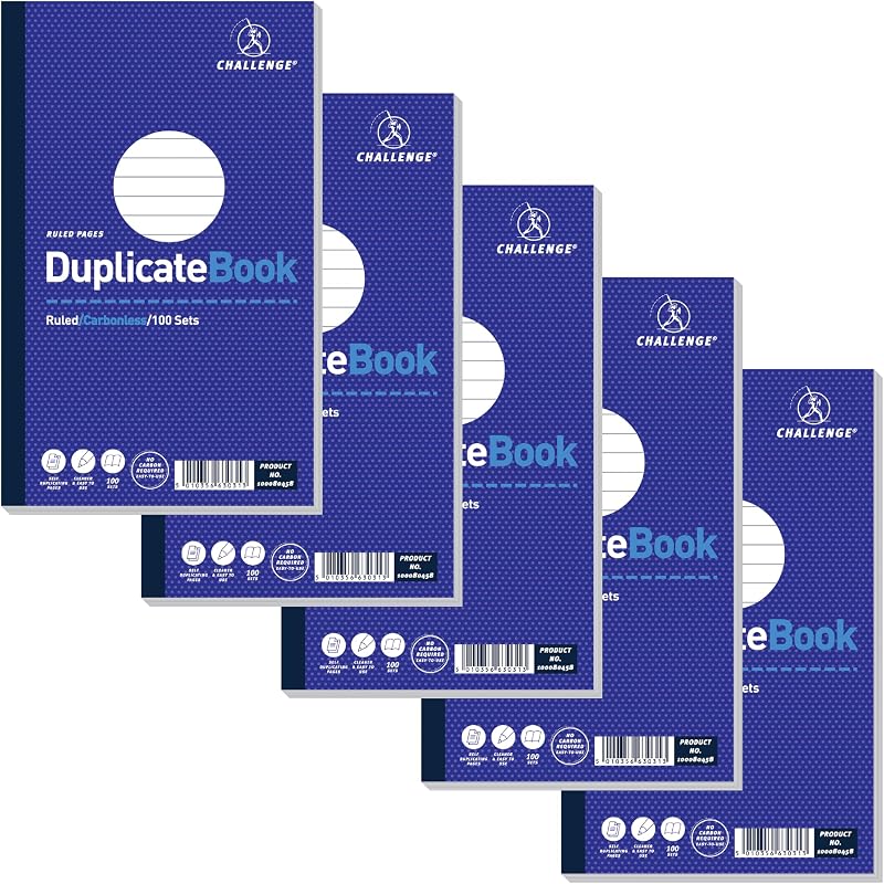 Challenge Duplicate Book Carbonless 100 Pages 5 Pack 210x130mm