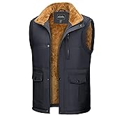 CRYSULLY Men's Winter Outerwear Vests Fleece Lined Sleeveless Jackets Warm Quilted Puffer Vest Casual Sherpa Outdoor Vest