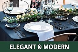 EWFEN 24-Piece Black Silverware Set with Steak