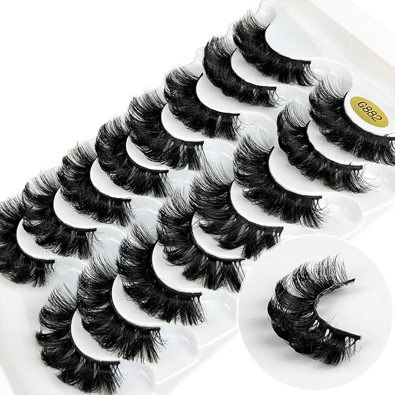 KOKAY False Eyelashes 8 Pairs Russian 3D DD Curl Faux Mink Fluffy Reusable