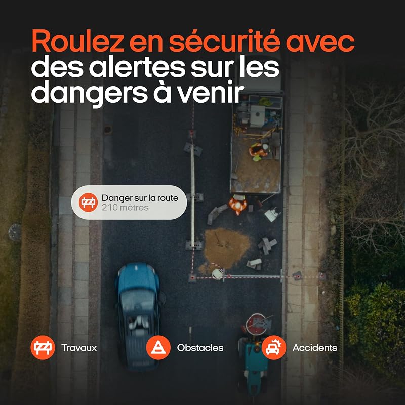 Co-Driver NO1 : avertisseur de radars et Dangers Routiers en Temps réel Via Application Gratuite | Signal Acoustique et indicateur LED | Noir | Activation Automatique | Lot de 1