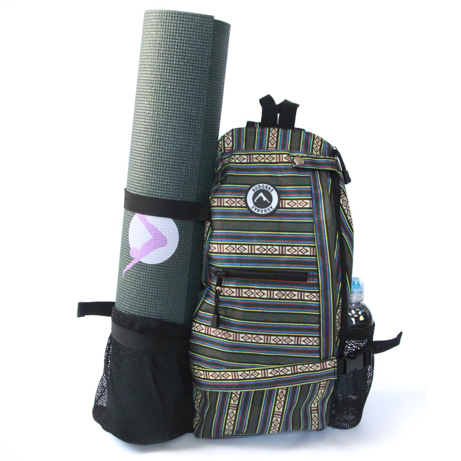 AURORAE Yoga Mat/Gym Bag for Men and Woman with Strap. Multi Purpose Cross-body Travel Sling Back Pack. For Yoga,Pilates,Exercise,Fitness, Aerobics and Work Out while on the move. Mat sold separately.