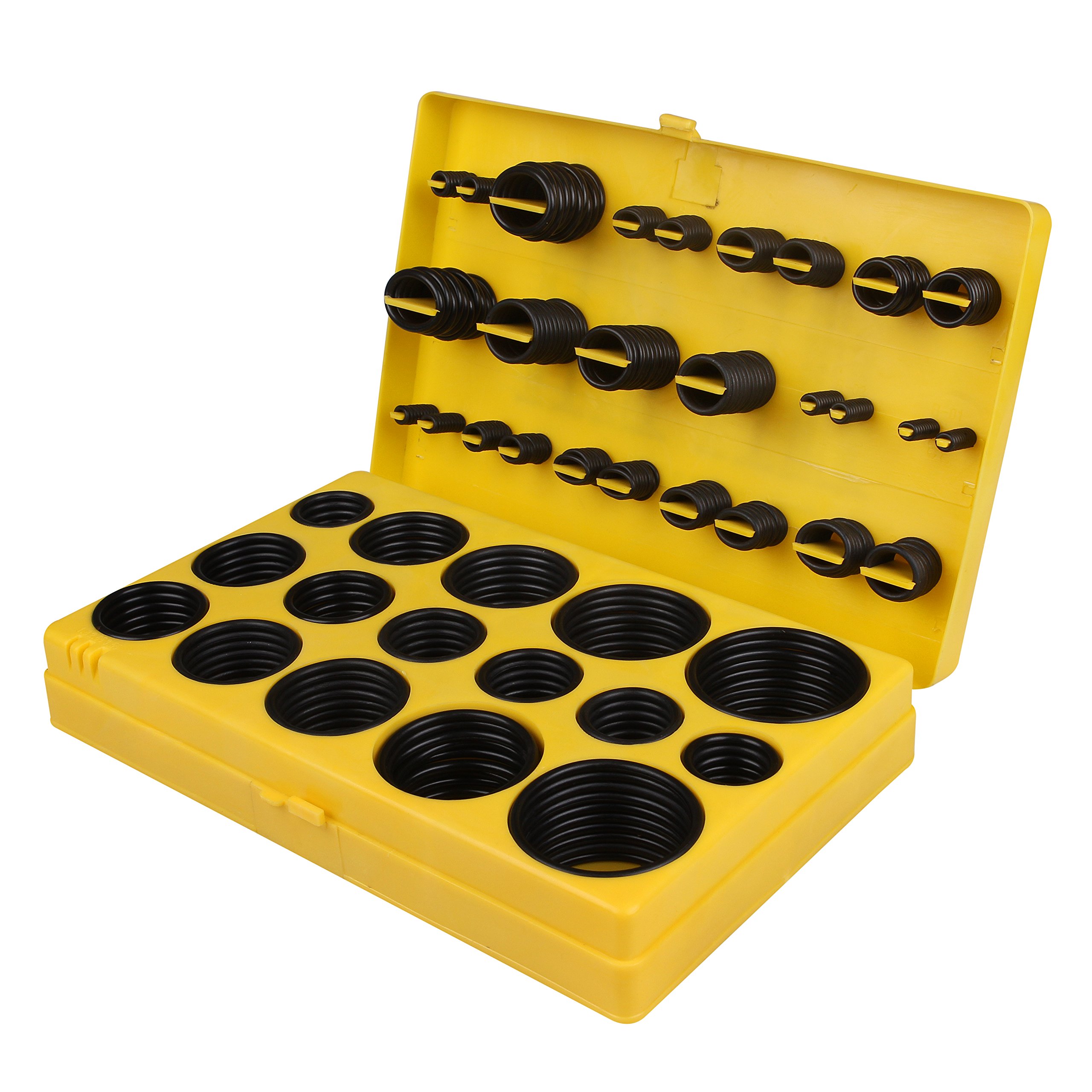 STARVAST 420pcs O-Ring Seal Gasket, Washer Seals Assortment Kit for Automotive Mechanics O-Ring Silicone Rubber Gasket and Repair Tool Box (Yellow)