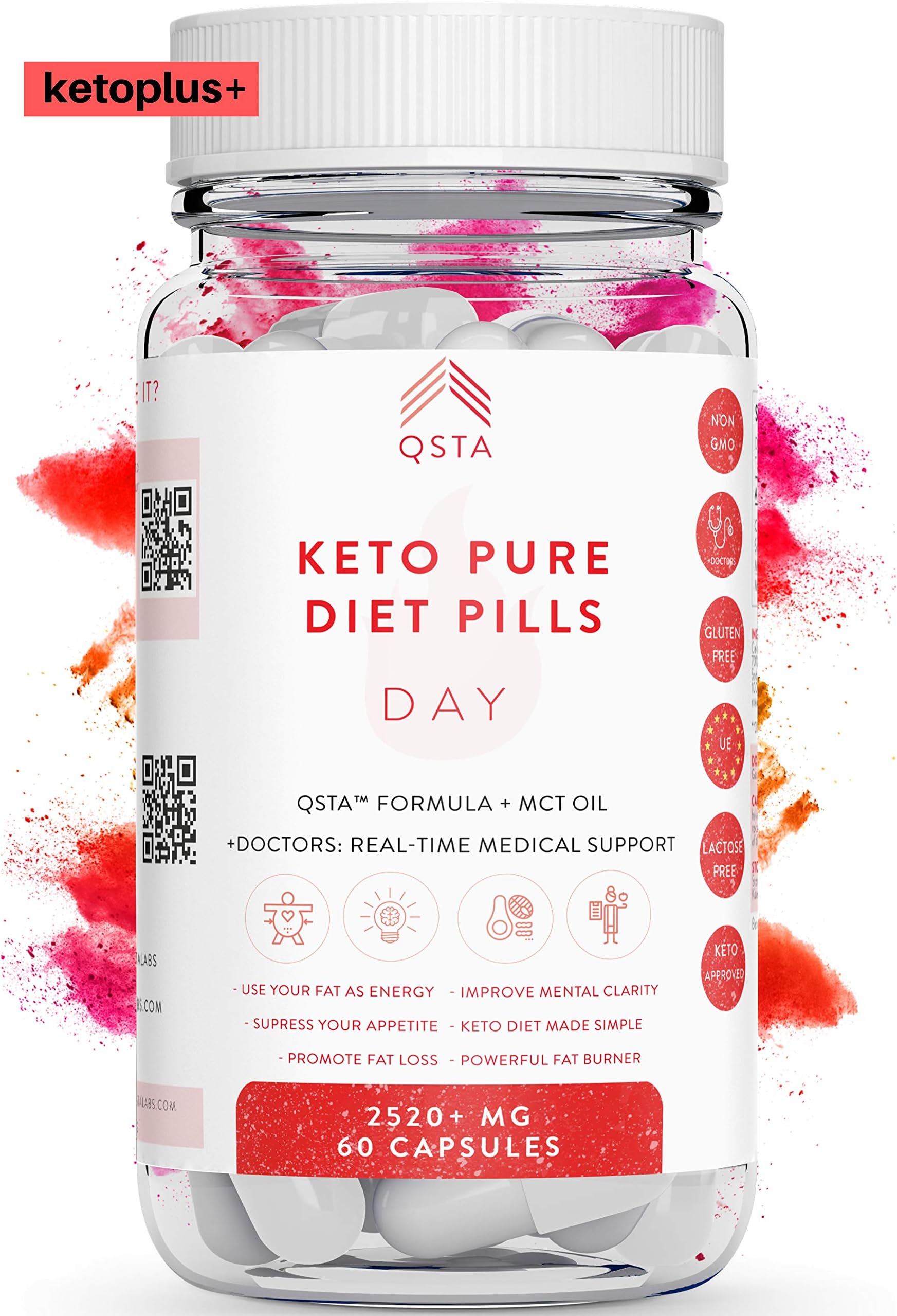 Keto Pure Day, Weight Loss Pills That Work Fast, Slimming Pills, Fat Burner, Appetite suppressant Tablets, Burners for Women Weight Loss, Keto Plus Tablets, Keto Pro Plus Burning, 2520MG +Doctors