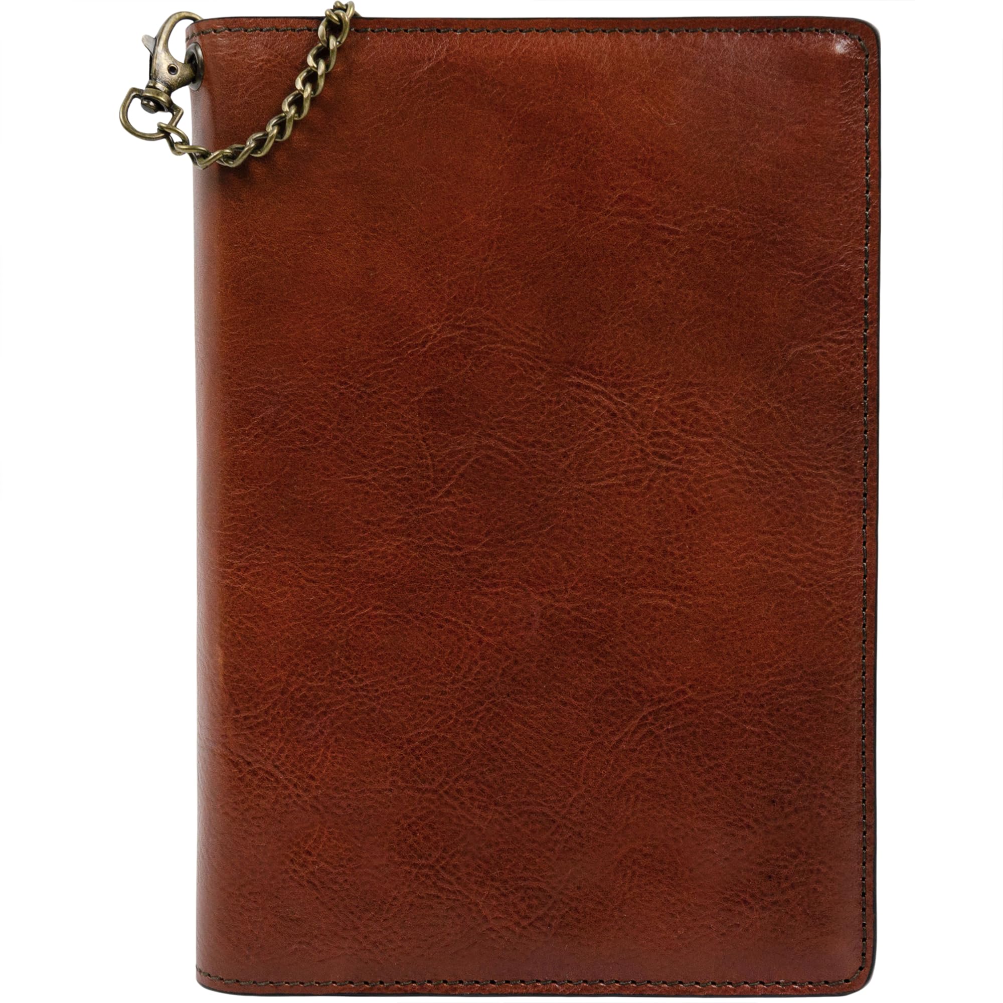 Time Resistance Cognac Brown Leather Journal With Refillable A5 Notepad And Bookmark Notebook Cover With Pen Loop