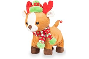 Cuddle Barn - Rock & Roll Rider | Animated Walking Dancing Singing Christmas Holiday Reindeer Sings Sleigh Ride, 10 Inches