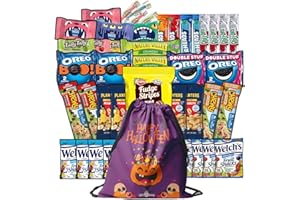 GIFTINBAG Halloween Care Package Snack Bag (42) Candy Snacks Assortment Trick or Treat Cookies Food Bars Variety Gift Pack Box Bundle Mixed Bulk Sampler for Children Kids Boys Girls College Students Office