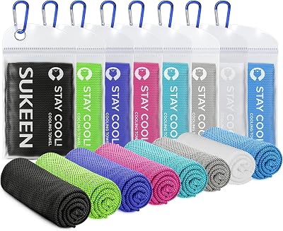 Sukeen 8 Pack Cooling Towel 40x12 Ice Towel Microfiber Yoga Gym Sports