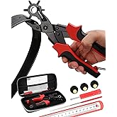 KingTool Leather Hole Punch Set, Super Heavy Duty Rotary Puncher, Multi Hole Sizes Maker Tool